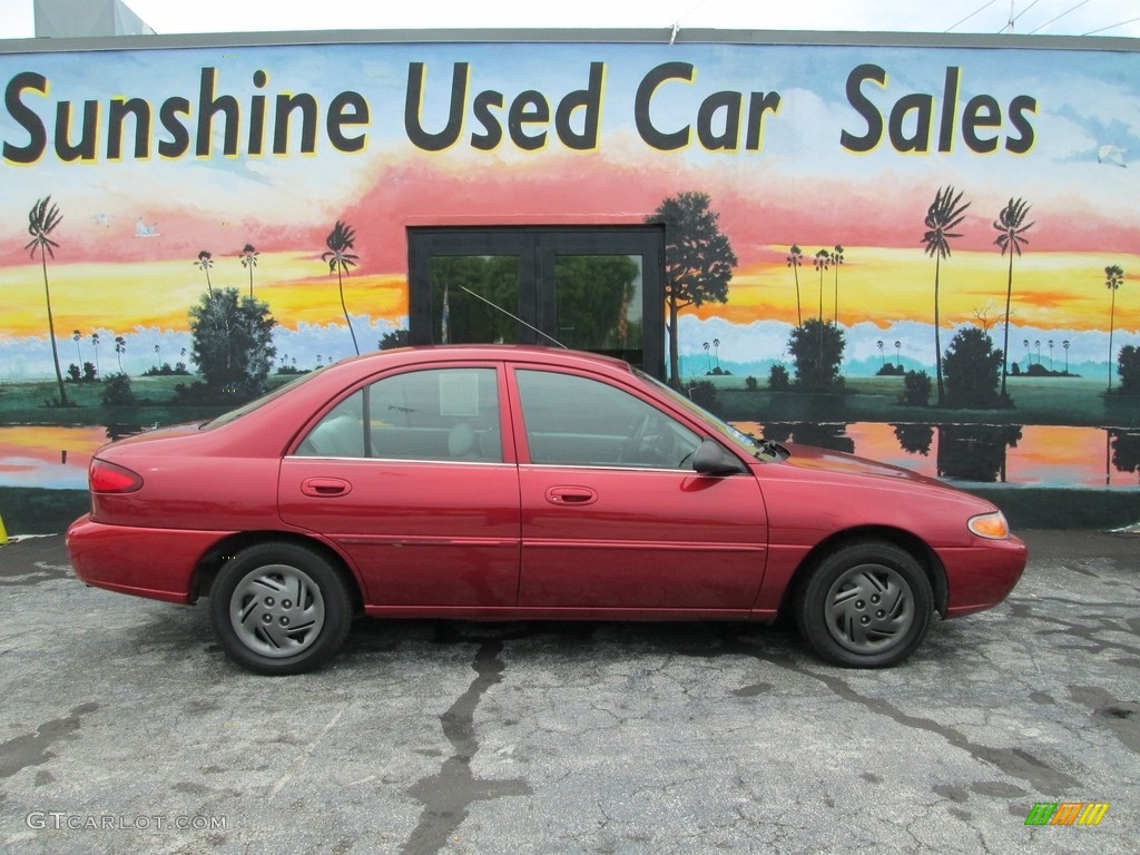 2002 Escort SE Sedan - Bright Red / Medium Graphite photo #2