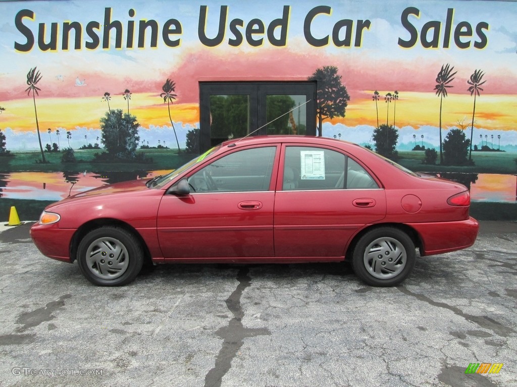 2002 Escort SE Sedan - Bright Red / Medium Graphite photo #3