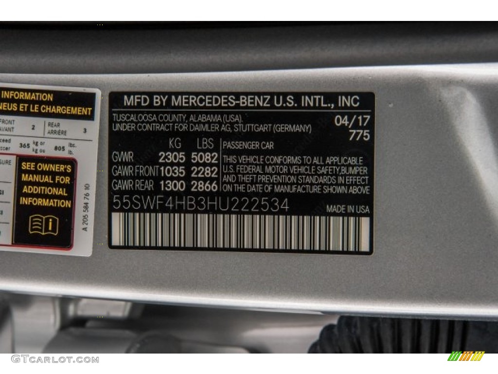 2017 C Color Code 775 for Iridium Silver Metallic Photo #121802487