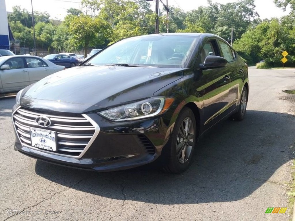 2018 Elantra Limited - Phantom Black / Beige photo #1