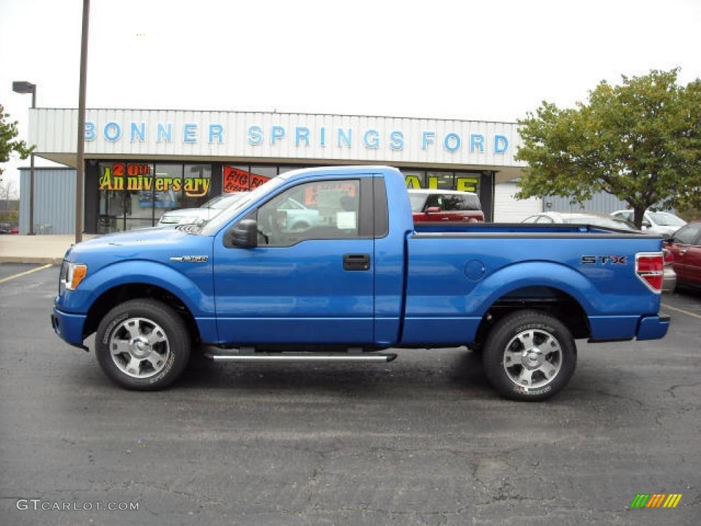 2009 F150 STX Regular Cab - Blue Flame Metallic / Stone/Medium Stone photo #1