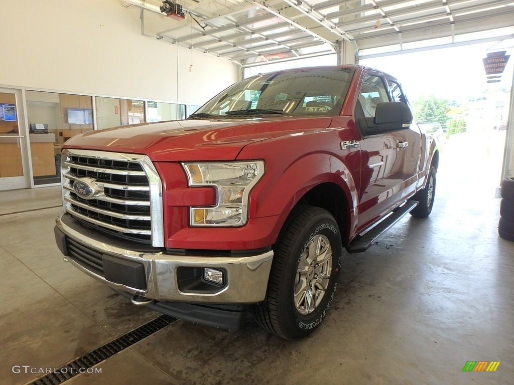2017 F150 XLT SuperCab 4x4 - Ruby Red / Earth Gray photo #4