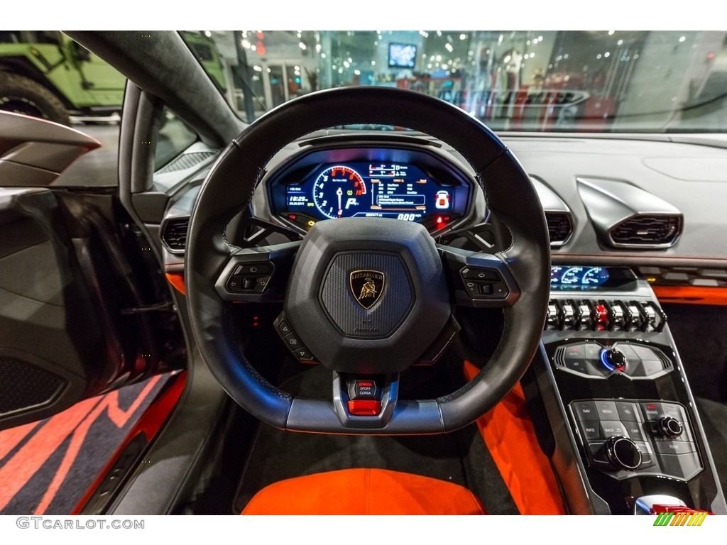 2015 Lamborghini Huracan LP 610-4 Rosso Alala/Nero Ade Steering Wheel Photo #121813795