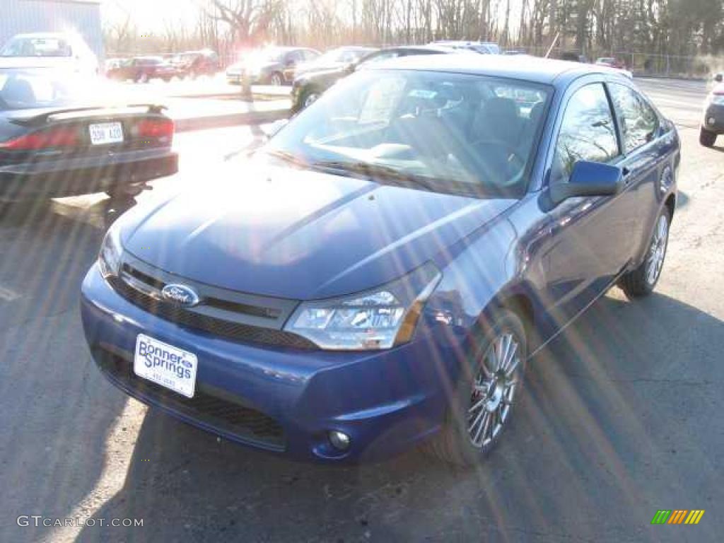 2009 Focus SES Coupe - Vista Blue Metallic / Medium Stone photo #2