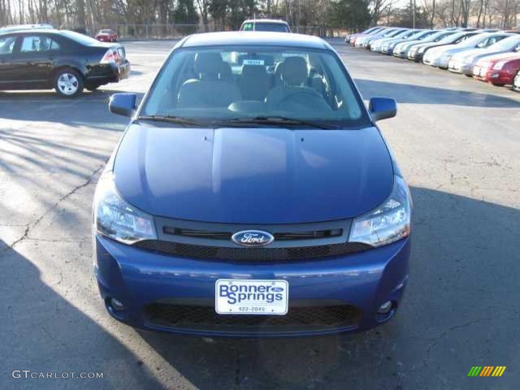 2009 Focus SES Coupe - Vista Blue Metallic / Medium Stone photo #3