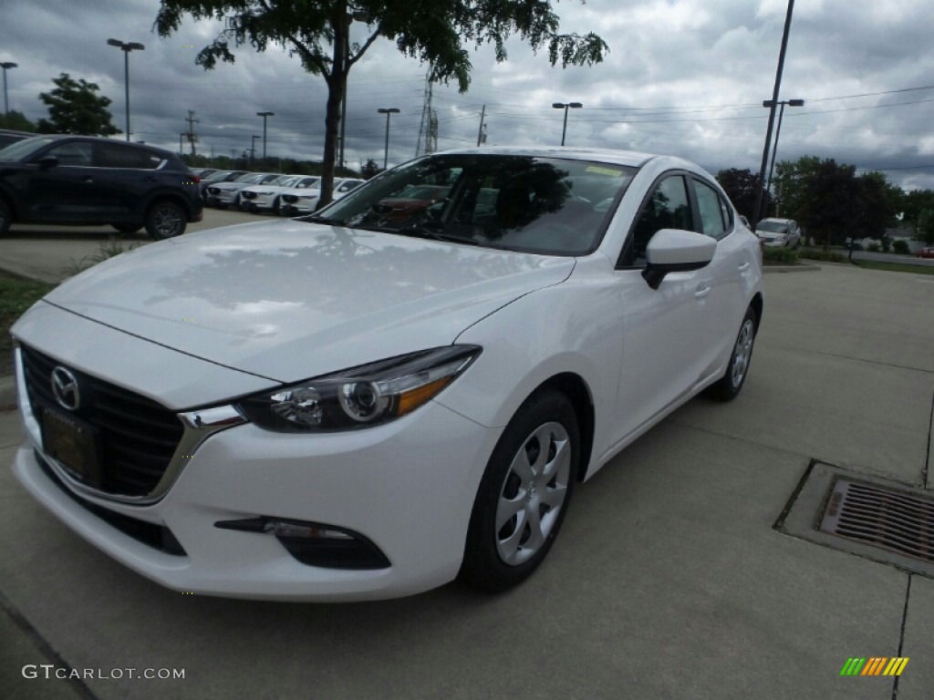 2018 MAZDA3 Sport 4 Door - Snowflake White Pearl Mica / Black photo #1