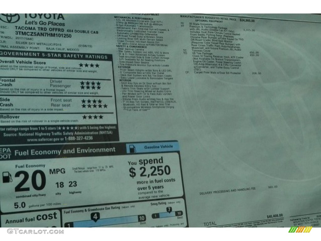 2017 Tacoma TRD Off Road Double Cab 4x4 - Silver Sky Metallic / TRD Graphite photo #10