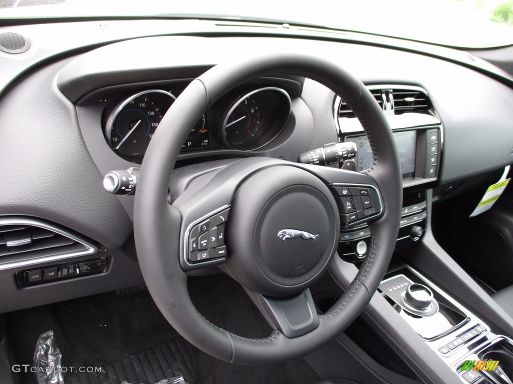 2018 Jaguar F-PACE 25t AWD Premium Ebony Steering Wheel Photo #121830271