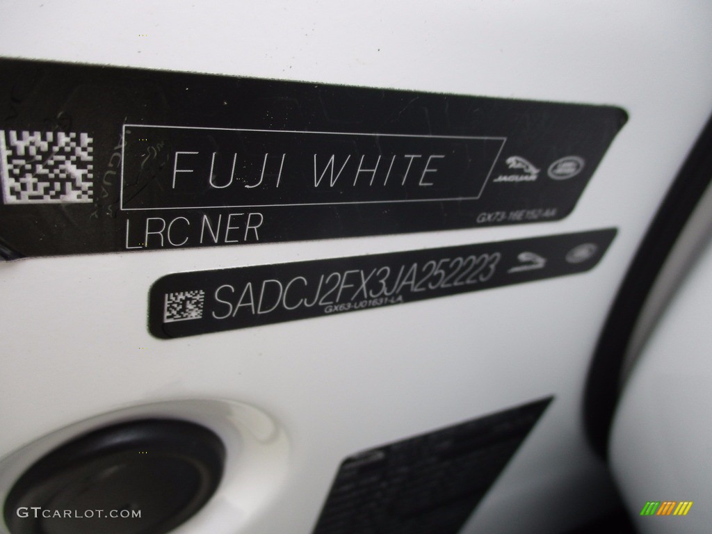 2018 F-PACE Color Code NER for Fuji White Photo #121830417