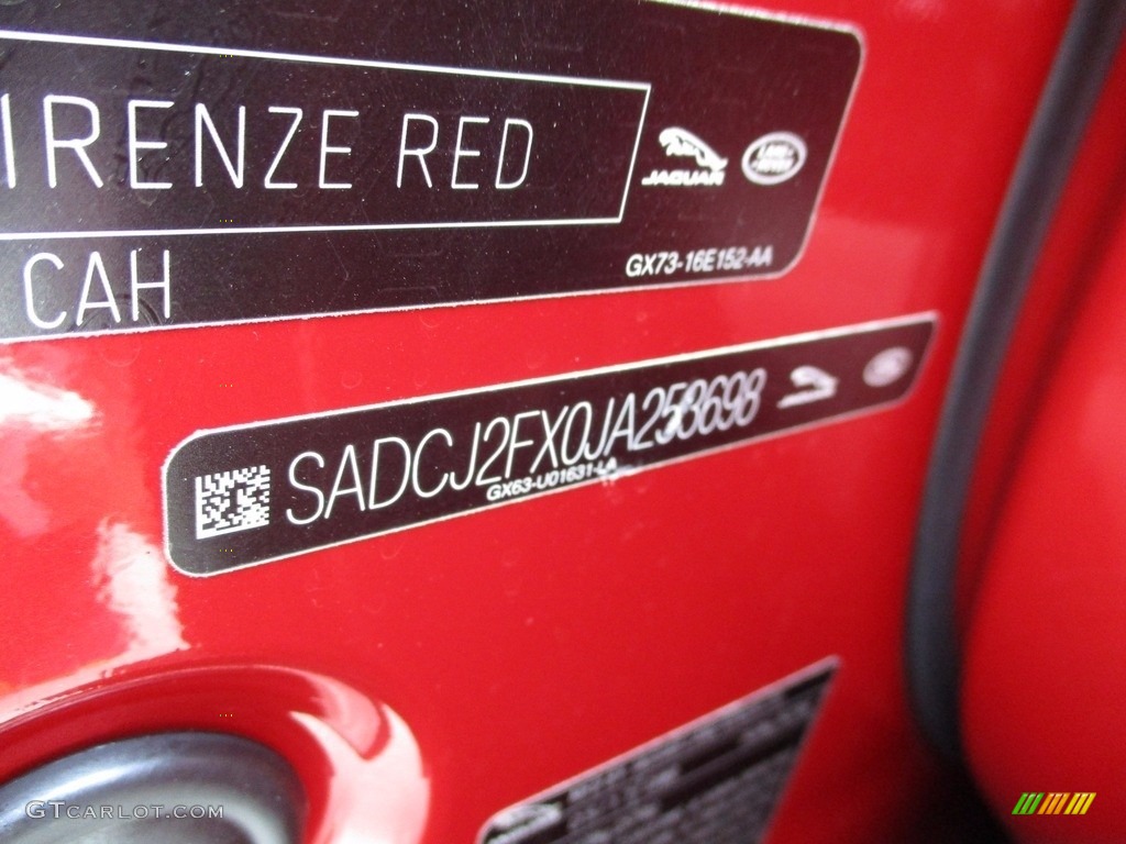 2018 F-PACE Color Code CAH for Firenze Red Metallic Photo #121832346