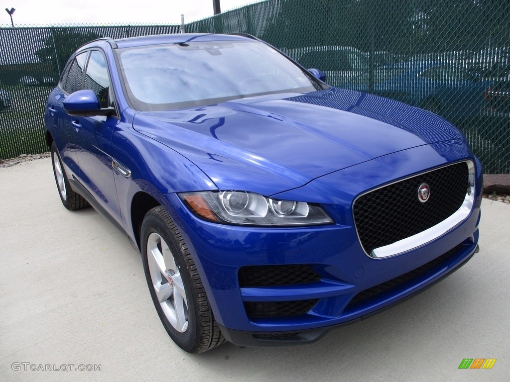 2018 F-PACE 25t AWD Premium - Caesium Blue Metallic / Ebony photo #7