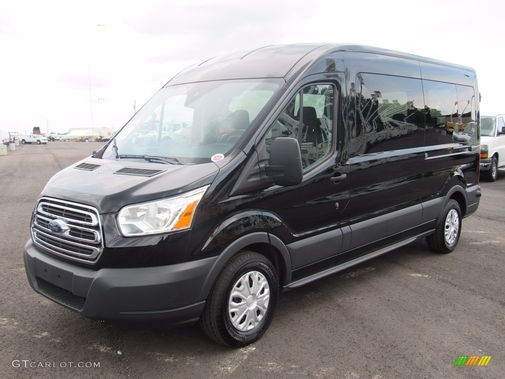 Shadow Black 2017 Ford Transit Wagon XLT 350 MR Long Exterior Photo #121838100