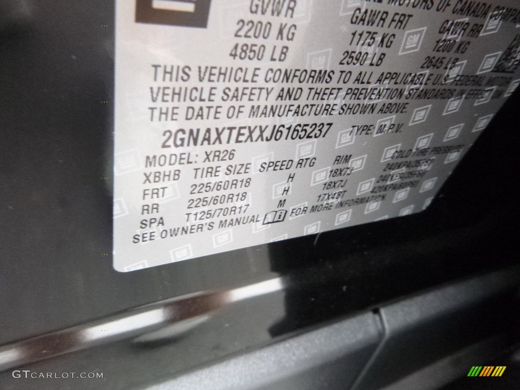 2018 Equinox LT AWD - Mosaic Black Metallic / Medium Ash Gray photo #16