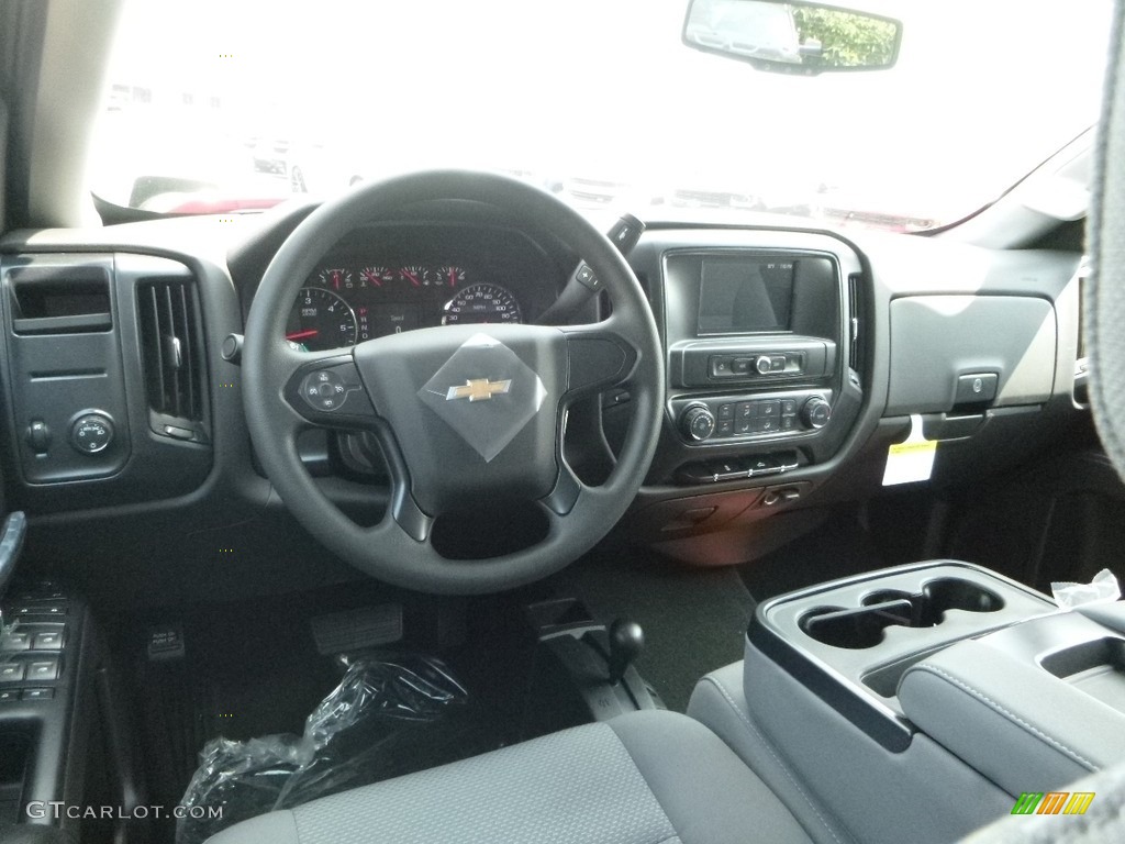 2018 Chevrolet Silverado 1500 Custom Double Cab 4x4 Dark Ash/Jet Black Dashboard Photo #121844745