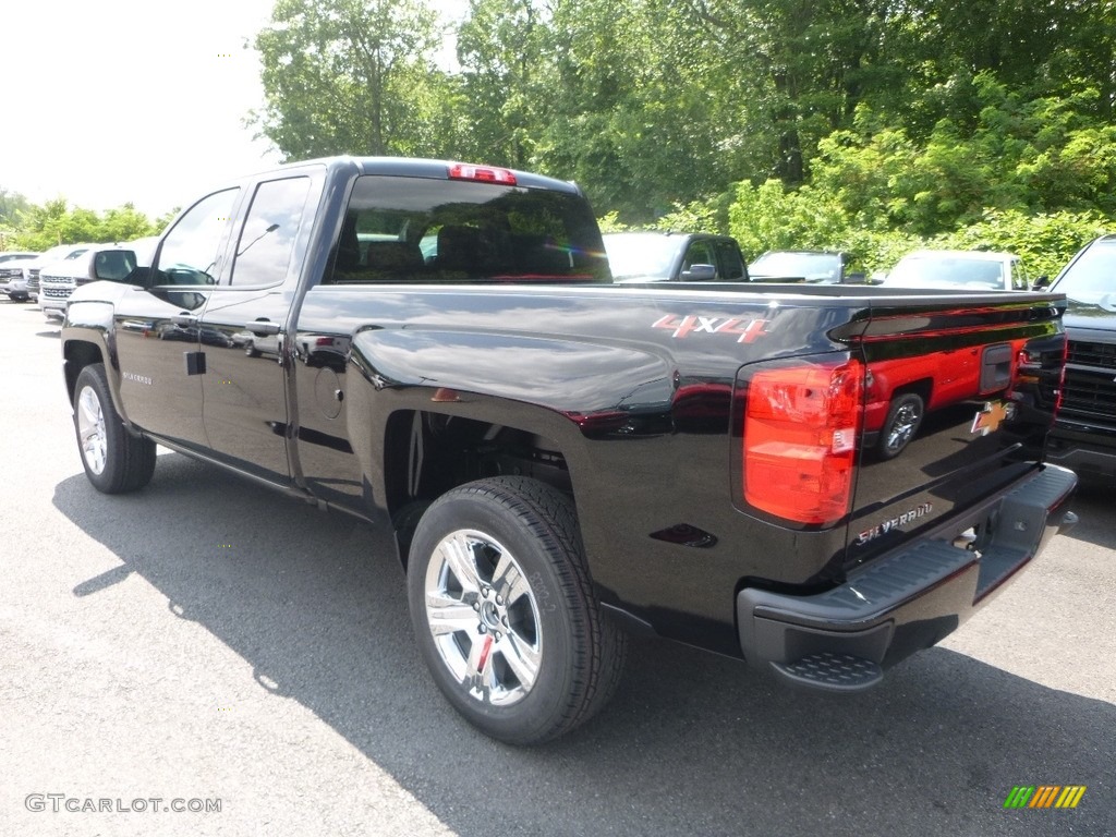 2018 Silverado 1500 Custom Double Cab 4x4 - Black / Dark Ash/Jet Black photo #3