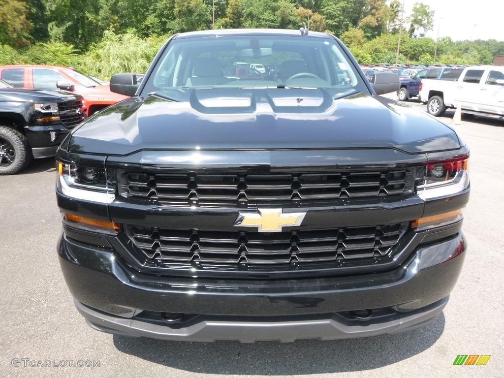 2018 Silverado 1500 Custom Double Cab 4x4 - Black / Dark Ash/Jet Black photo #8