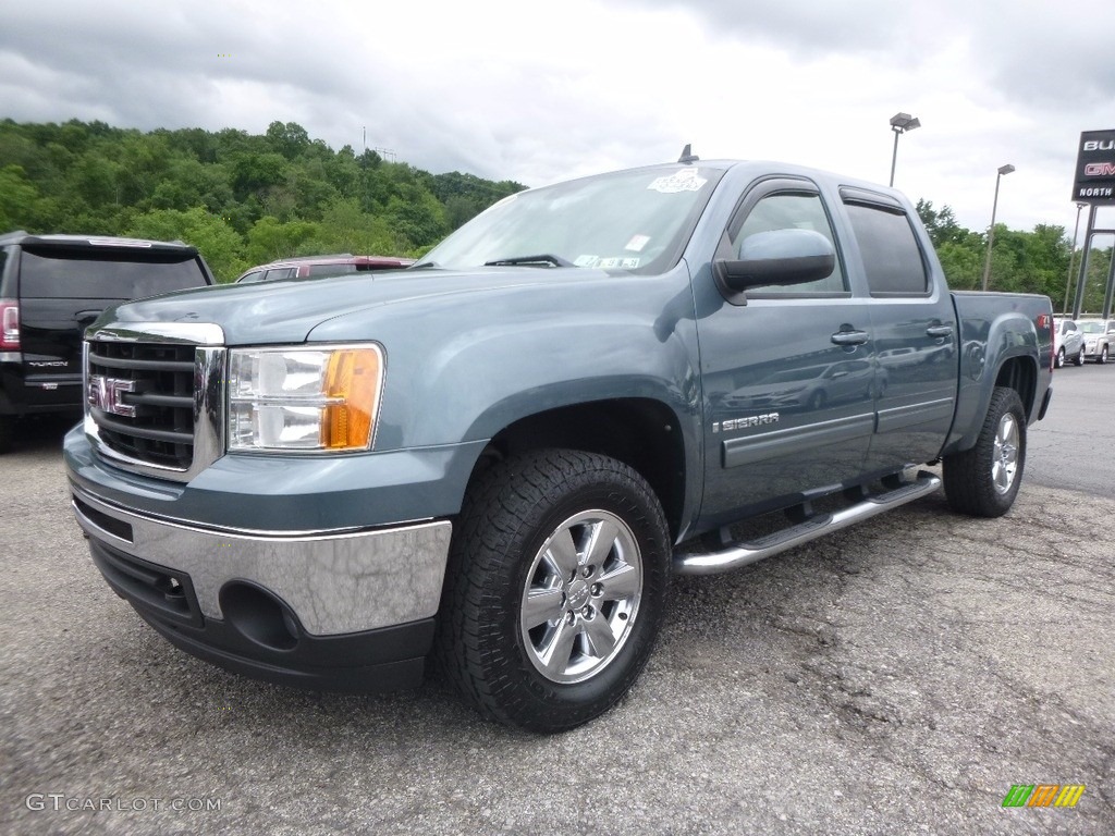 2009 Sierra 1500 SLT Crew Cab 4x4 - Stealth Gray Metallic / Dark Titanium/Light Titanium photo #1