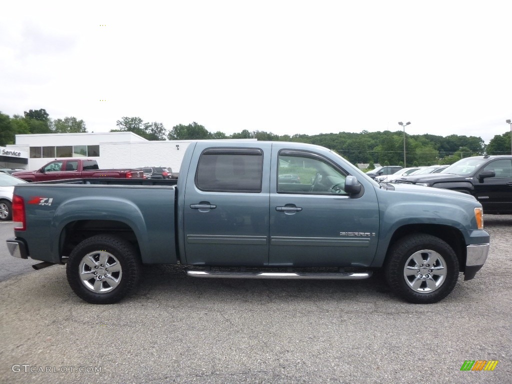 Stealth Gray Metallic 2009 GMC Sierra 1500 SLT Crew Cab 4x4 Exterior Photo #121849415