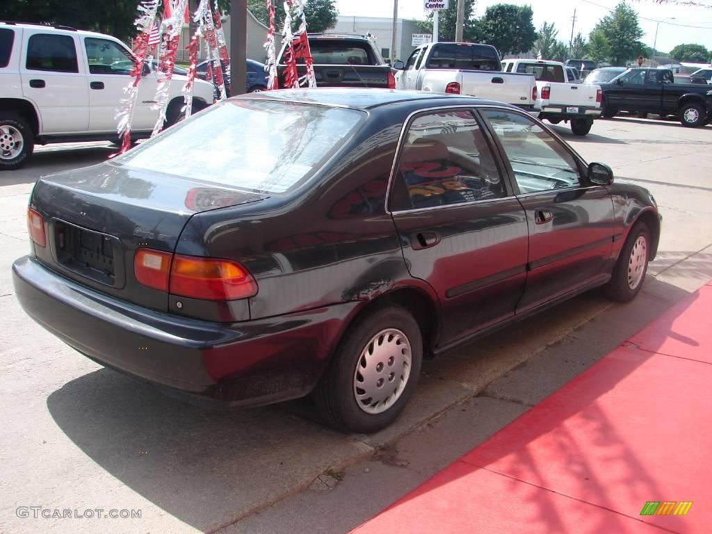 1992 Civic LX Sedan - Flint Black Metallic / Gray photo #3
