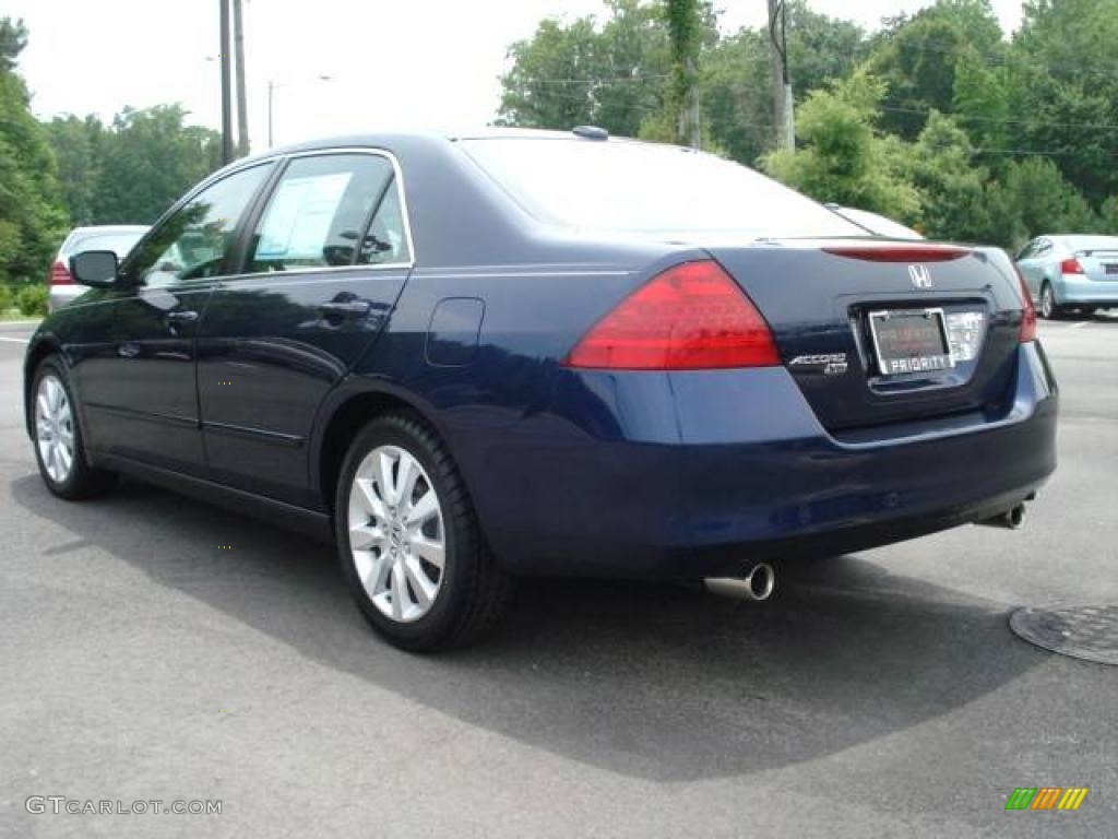 2007 Accord EX-L V6 Sedan - Royal Blue Pearl / Gray photo #4