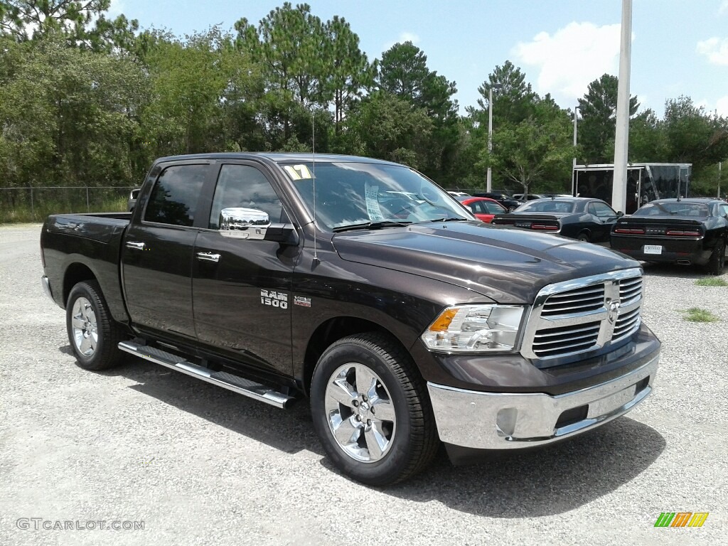 2017 1500 Big Horn Crew Cab - Luxury Brown Pearl / Black/Diesel Gray photo #7