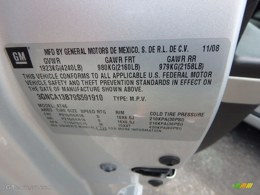 2009 HHR LS - Silver Ice Metallic / Ebony photo #14