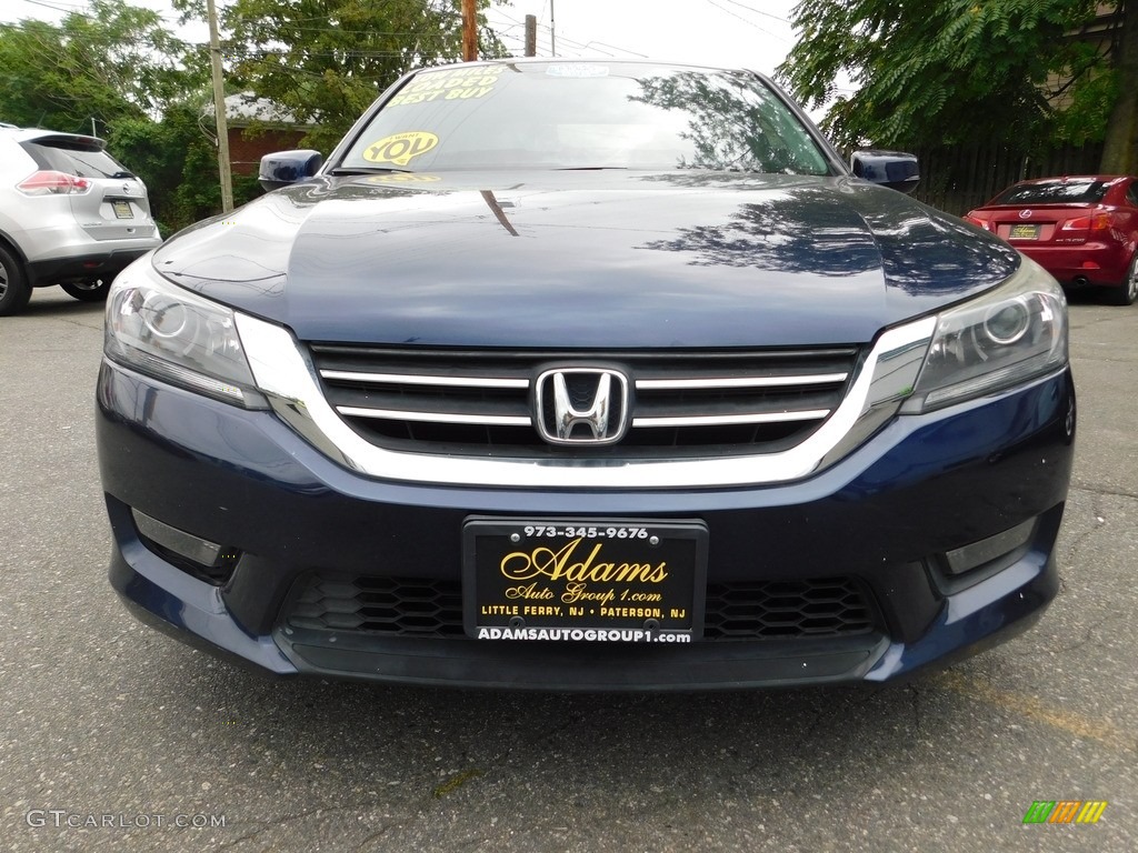 2014 Accord EX-L Sedan - Obsidian Blue Pearl / Gray photo #2