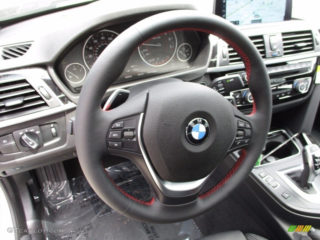 2018 BMW 4 Series 430i xDrive Gran Coupe Black Steering Wheel Photo #121872100