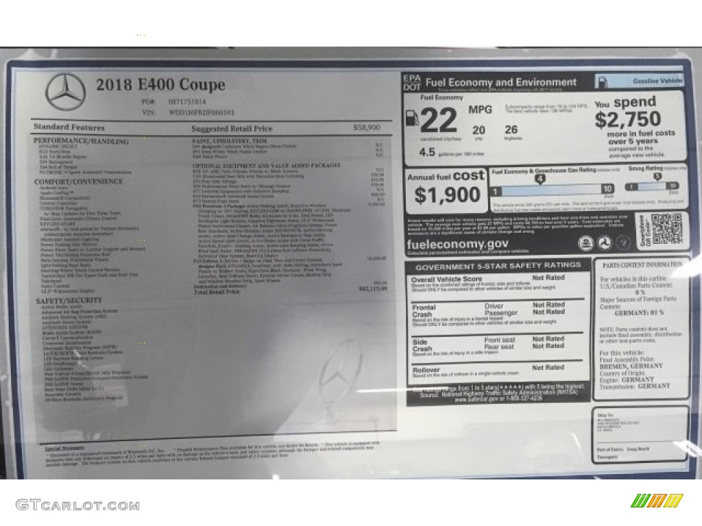 2018 E 400 Coupe - designo Cashmere White Magno (Matte) / Edition 1/Deep White and Black Two Tone photo #14