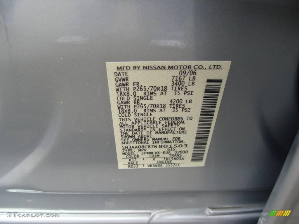 2007 QX 56 4WD - Silver Indulgence / Graphite Black photo #15