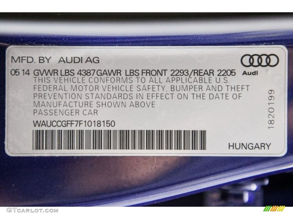 2015 A3 1.8 Premium Plus - Scuba Blue Metallic / Black photo #22