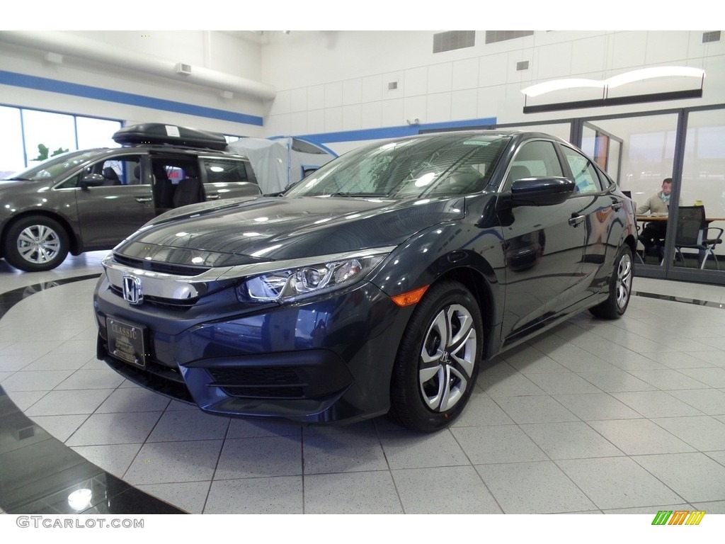 2017 Civic LX Sedan - Cosmic Blue Metallic / Gray photo #1