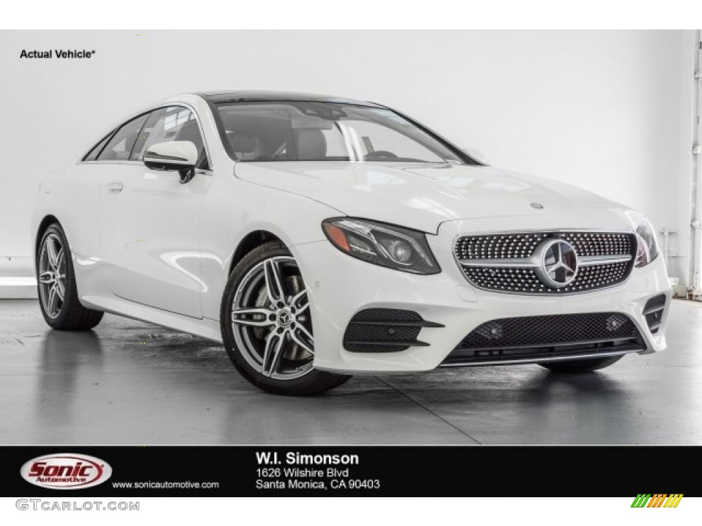 2018 E 400 Coupe - Polar White / Macchiato Beige/Espresso Brown photo #1