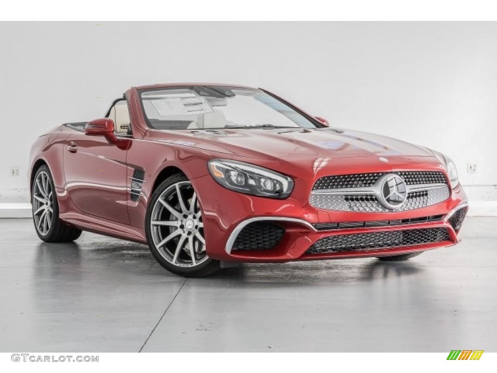 designo Cardinal Red Metallic 2017 Mercedes-Benz SL 450 Roadster Exterior Photo #121902433