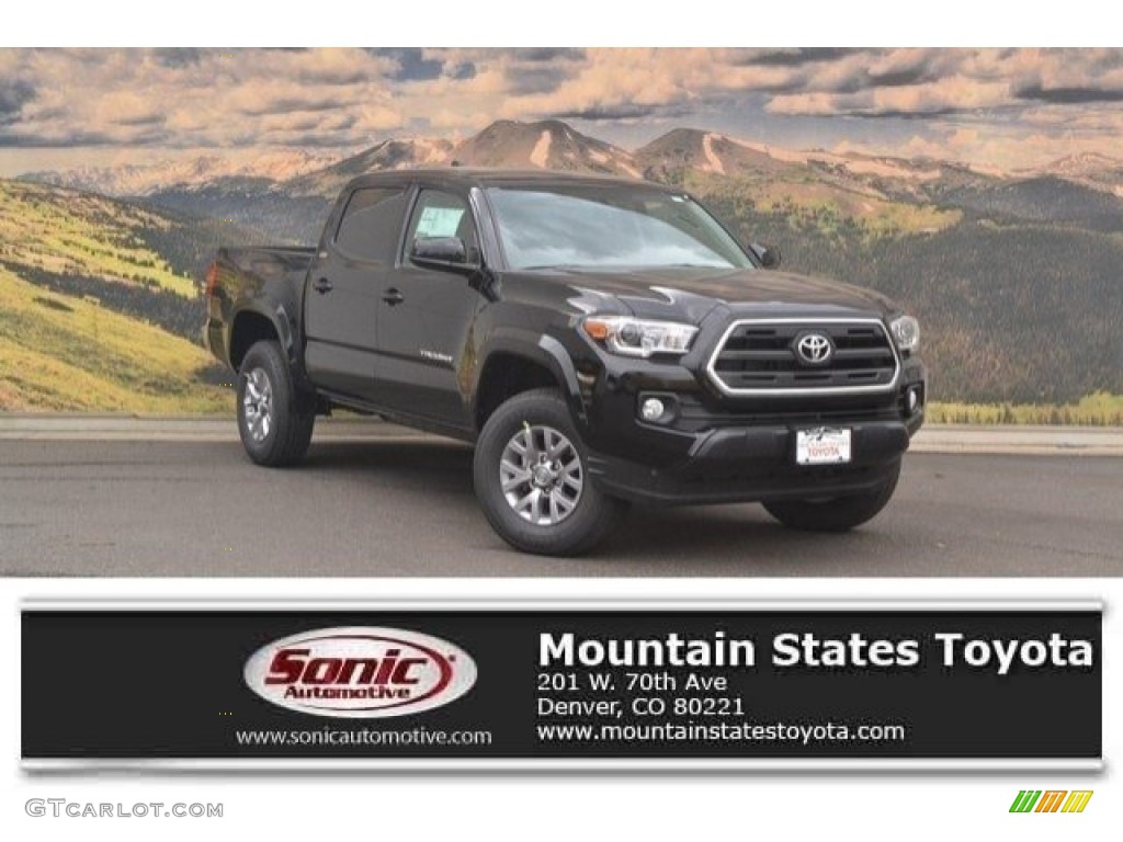 2017 Tacoma SR5 Double Cab 4x4 - Black / Cement Gray photo #1