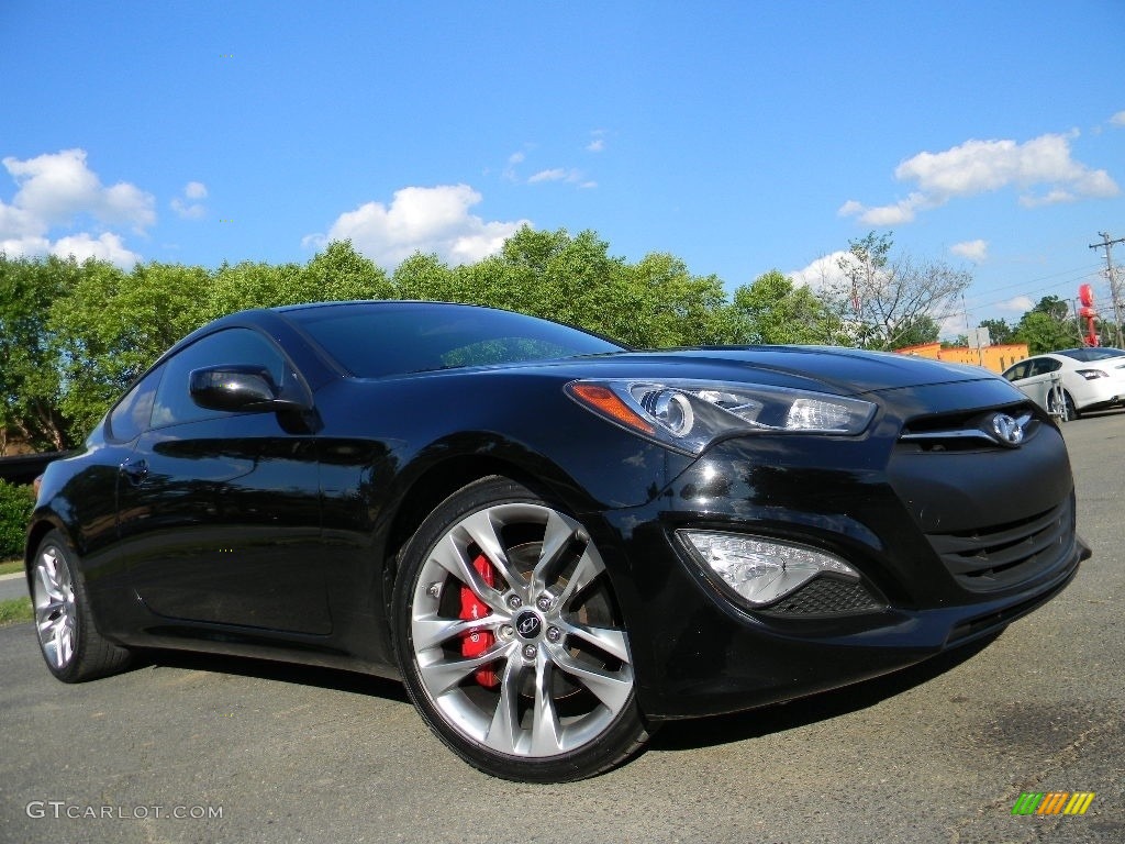 2013 Genesis Coupe 3.8 R-Spec - Becketts Black / Black Leather photo #2