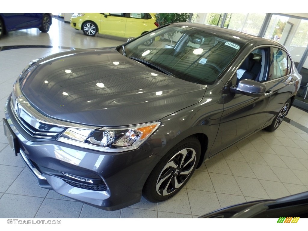 2017 Accord EX-L V6 Sedan - Modern Steel Metallic / Black photo #1