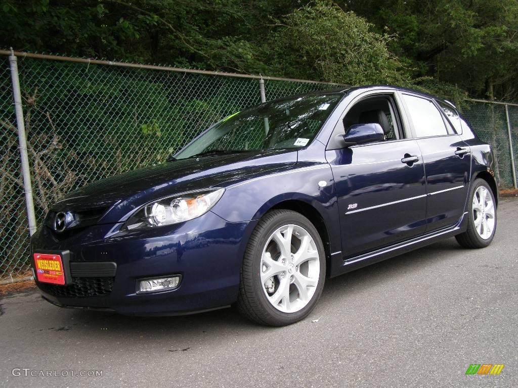 2009 MAZDA3 s Grand Touring Hatchback - Stormy Blue Mica / Black photo #1