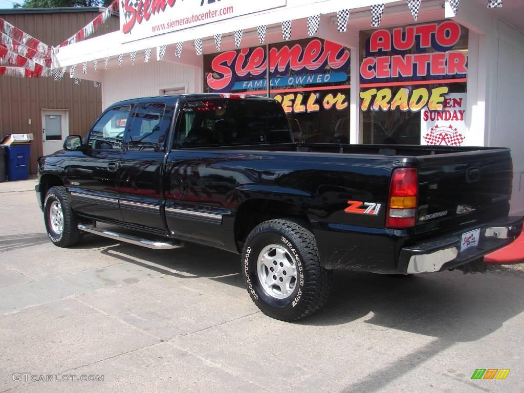 2000 Silverado 1500 LS Extended Cab 4x4 - Onyx Black / Medium Gray photo #2