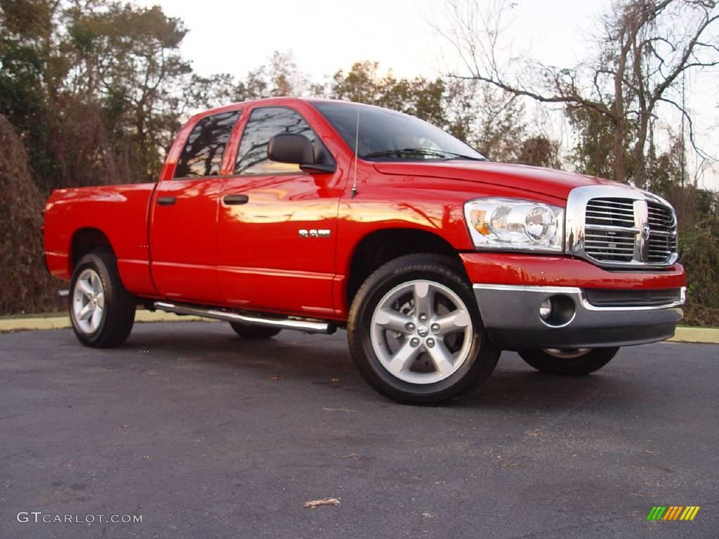 2008 Ram 1500 Laramie Quad Cab 4x4 - Flame Red / Medium Slate Gray photo #1