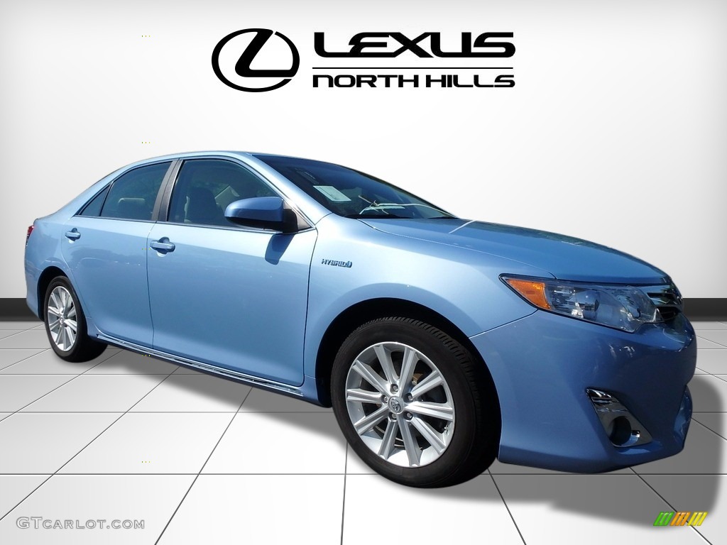 2013 Camry Hybrid XLE - Clearwater Blue Metallic / Ivory photo #1