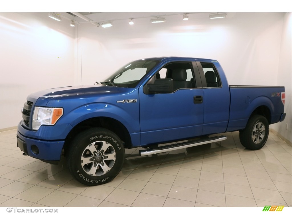 2014 F150 STX SuperCab 4x4 - Blue Flame / Steel Grey photo #3