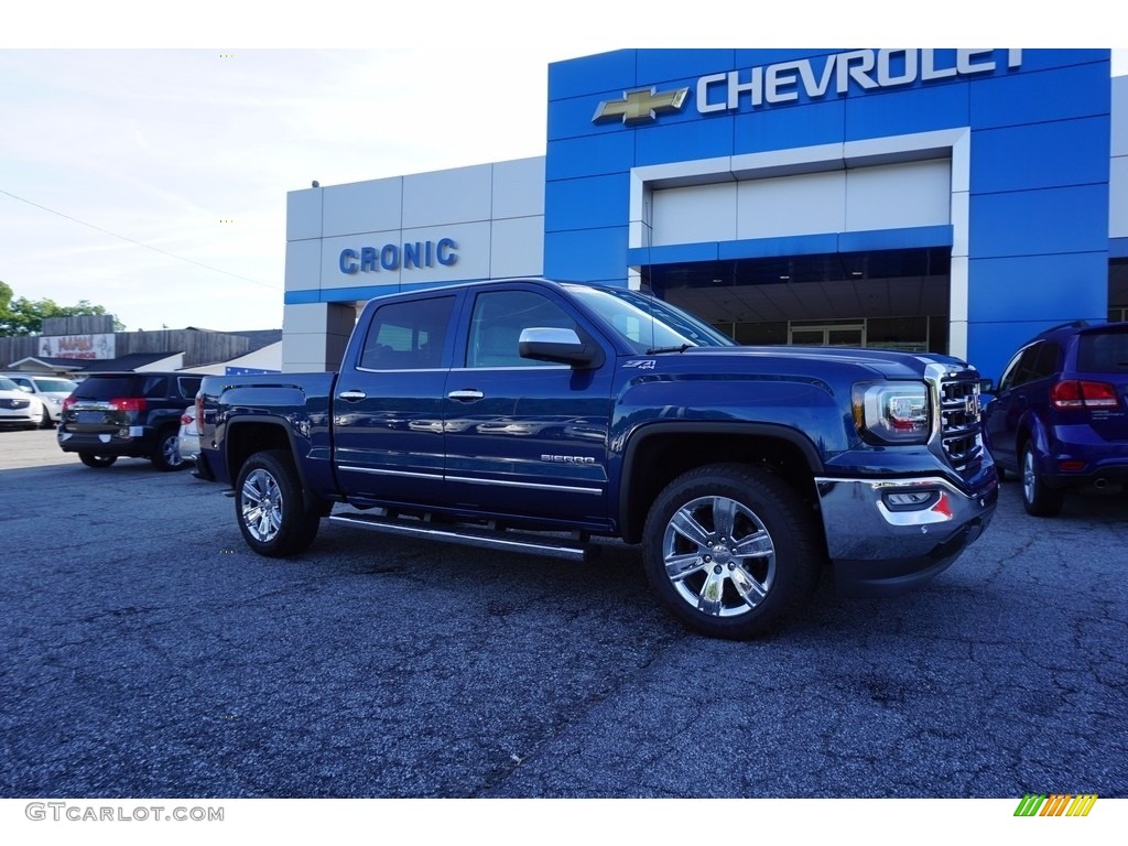 2017 Sierra 1500 SLT Crew Cab 4WD - Stone Blue Metallic / Cocoa/­Dune photo #1