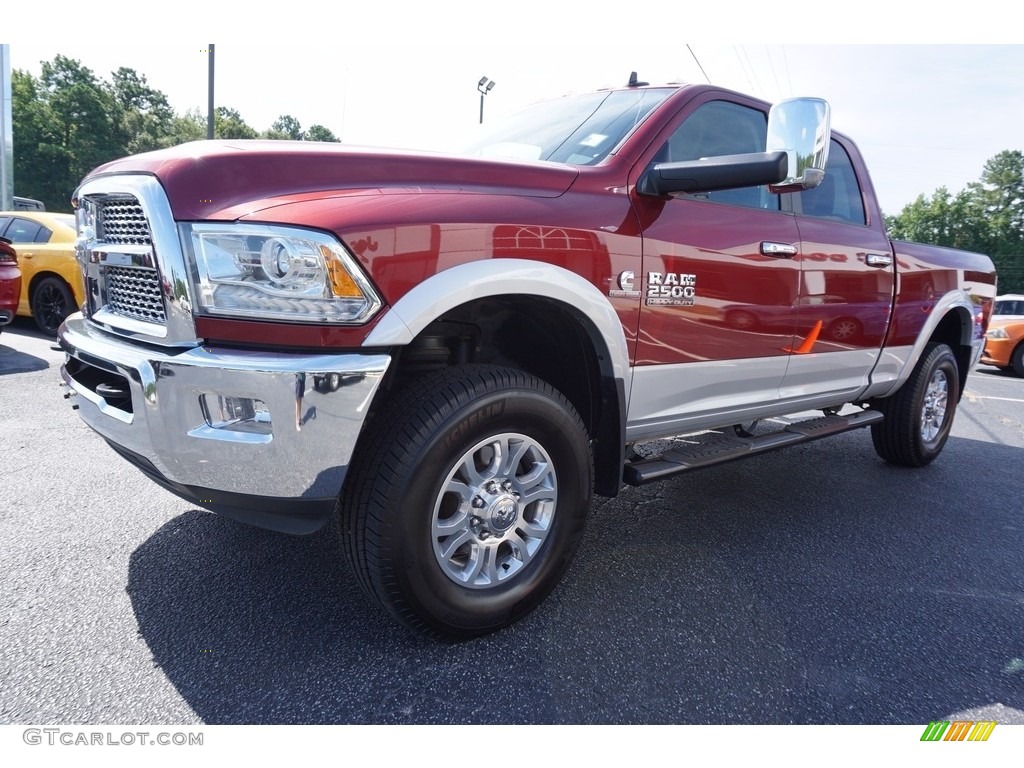 2015 2500 Laramie Crew Cab 4x4 - Deep Cherry Red Crystal Pearl / Black photo #3