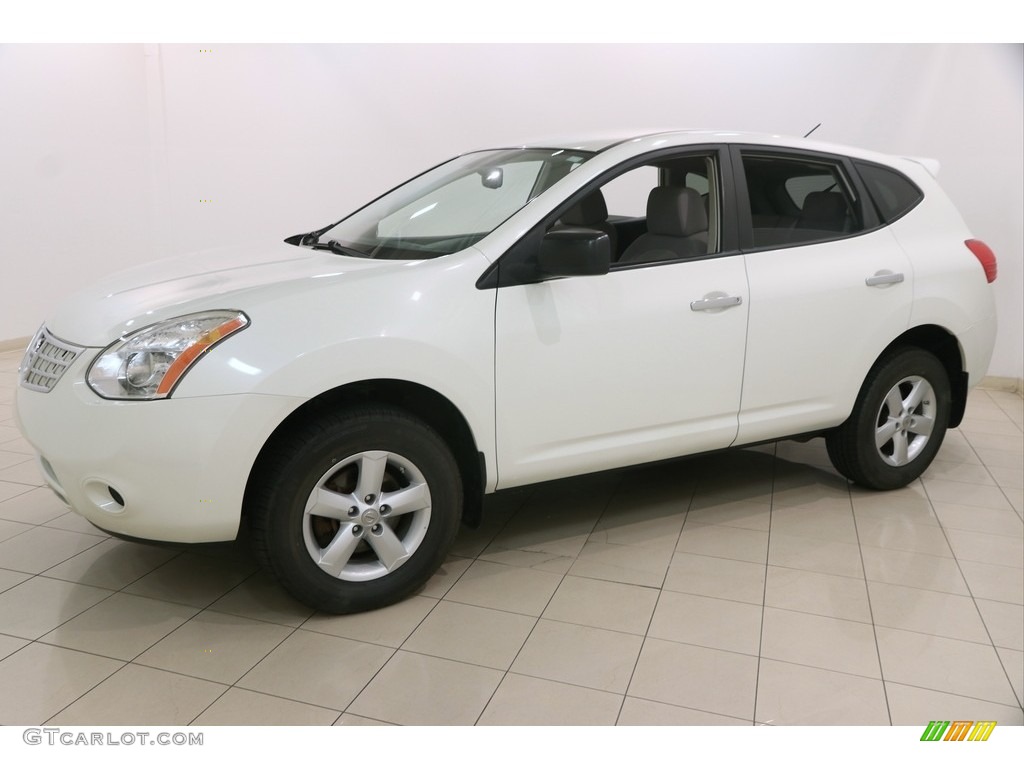 2010 Rogue S AWD - Phantom White / Gray photo #3