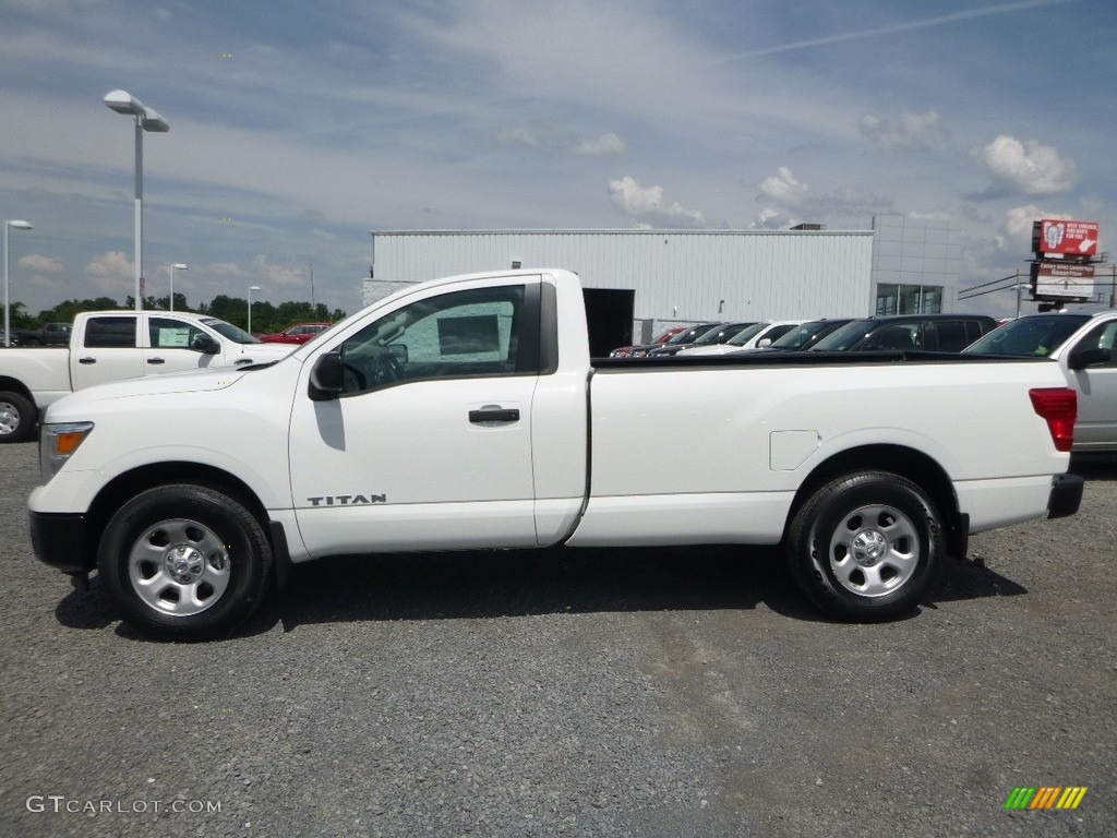 2017 Titan S Single Cab 4x4 - Glacier White / Black photo #7