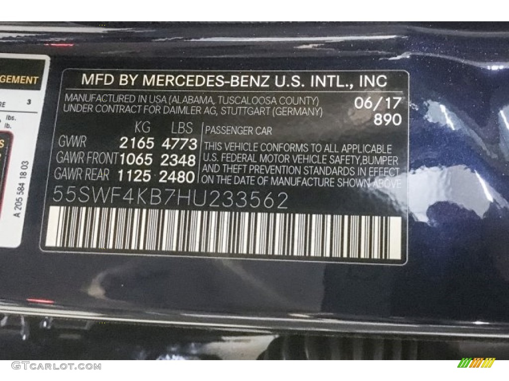2017 Mercedes-Benz C 300 4Matic Sedan Parts Photos