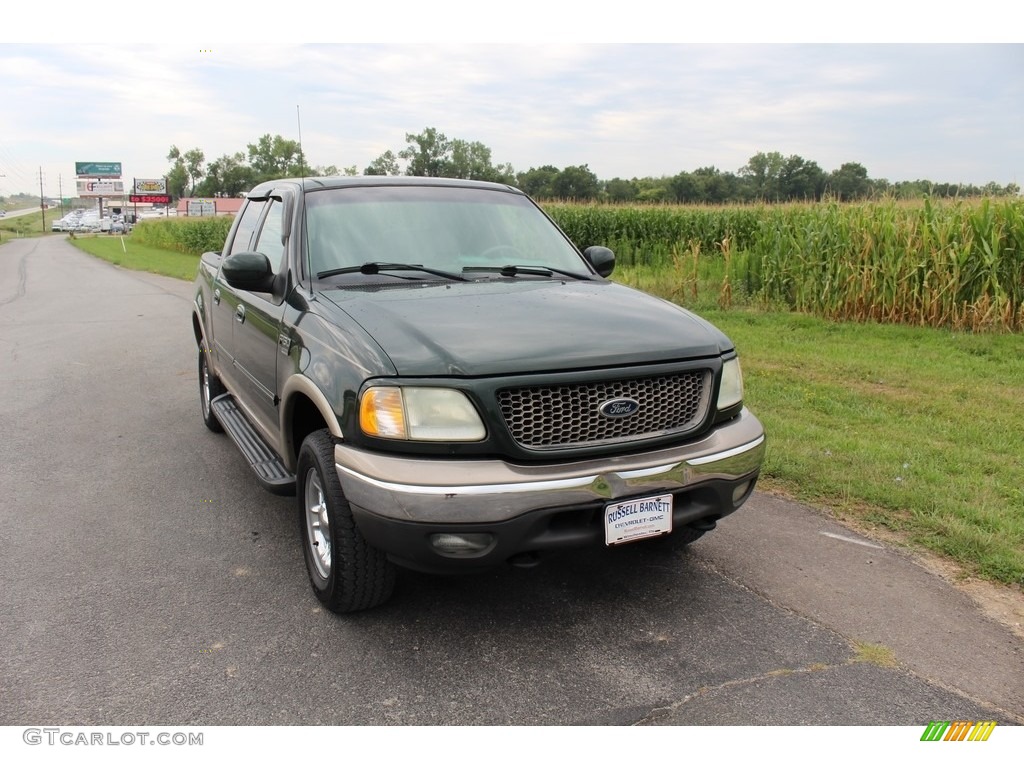 2003 F150 Lariat SuperCrew 4x4 - Dark Highland Green Metallic / Medium Parchment Beige photo #4