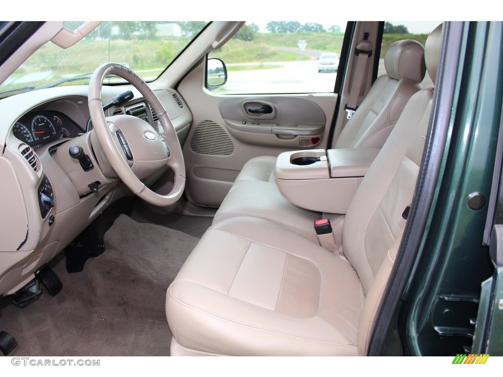 2003 F150 Lariat SuperCrew 4x4 - Dark Highland Green Metallic / Medium Parchment Beige photo #9