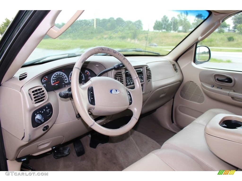 2003 F150 Lariat SuperCrew 4x4 - Dark Highland Green Metallic / Medium Parchment Beige photo #11